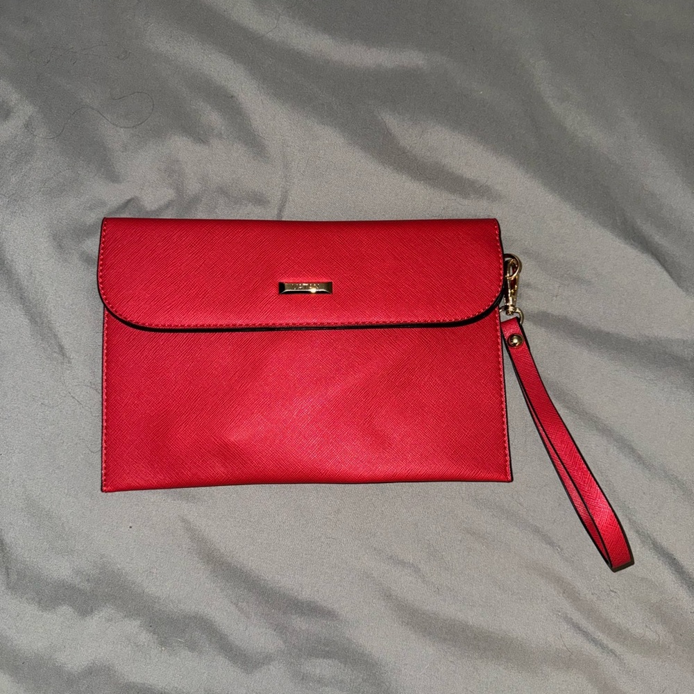 Red Clutch with Wrist Strap